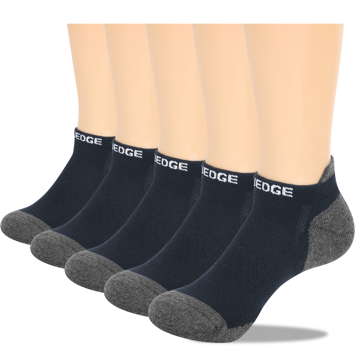 YUEDGE 10 Pairs Combing Cotton Short Running Socks Towel Bottom Ankle Socks Badminton Socks